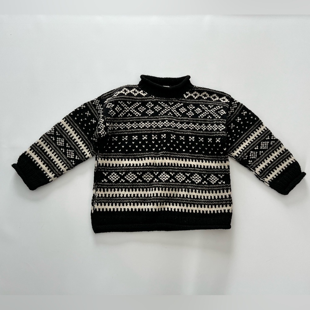 100% Wool Sweater Fair Isle Made in Ecuador Women’s - Quichua Crafts - Nordic
